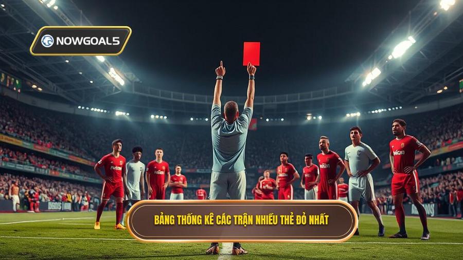3. Bảng thống kê các trận nhiều thẻ đỏ nhất